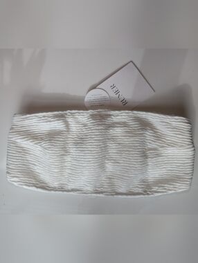 RUMER White Bandeau Bikini Top